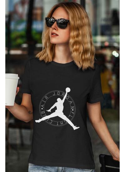 Air Jordan 19 Siyah NBA Kadın Tshirt - Tişört