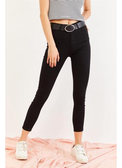 Kadın Siyah Yüksek Bel Skinny Jeans